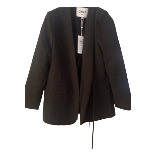 Sort only blazer med bindebånd