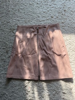 Beige faux leather skirt