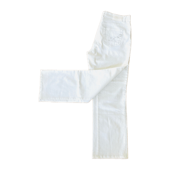Gerry Weber Edition White Romy Trousers w. Silver-colored Decorative Studs