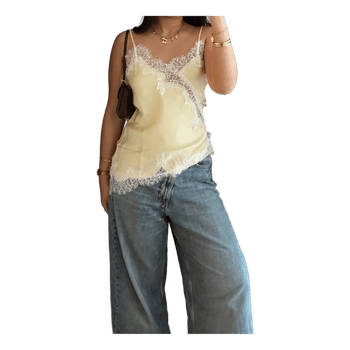 Asymmetric lace top