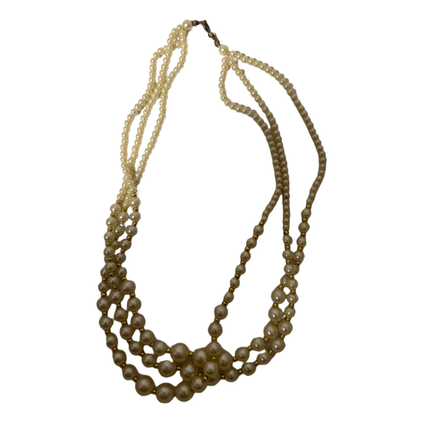 Multi-strand pearl necklace