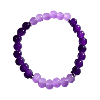 Purple beaded stretch bracelet