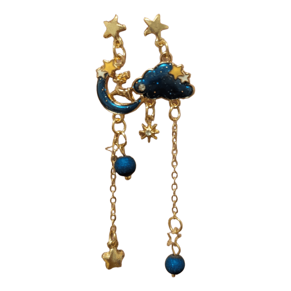 Celestial gold tone earrings