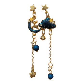 Celestial gold tone earrings