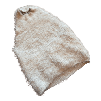 Cream fuzzy knit top