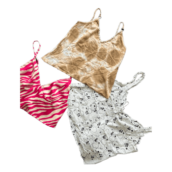 Beige tie-dye tank top