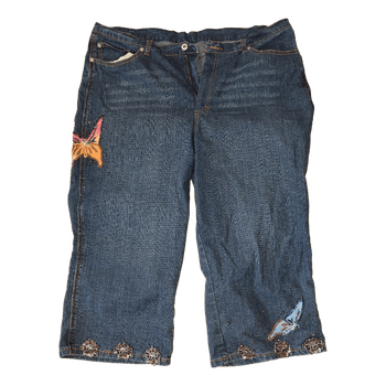 Blue denim capri pants Y2K