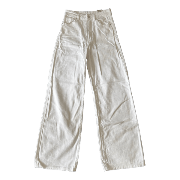 White wide leg jeans