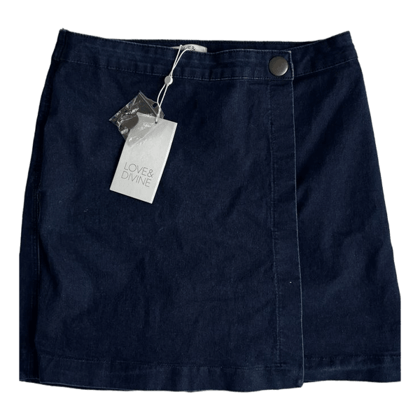Mørkeblå denim nederdel