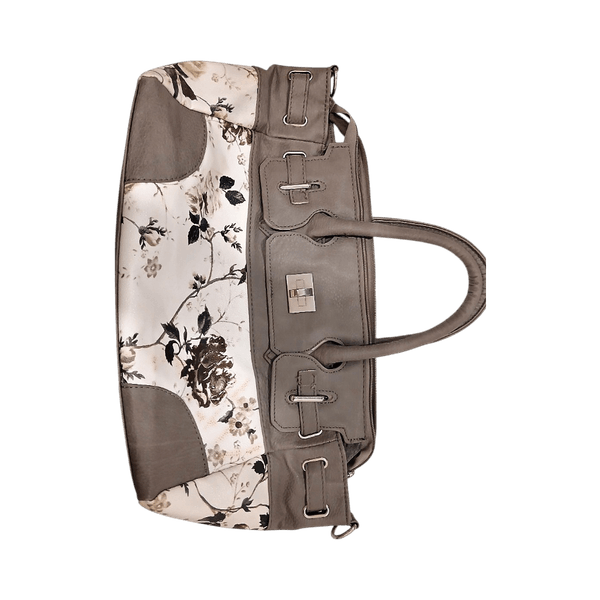 Beige floral handbag