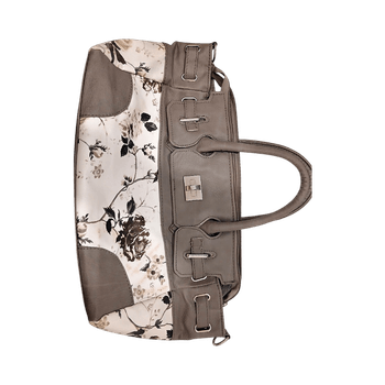 Beige floral handbag