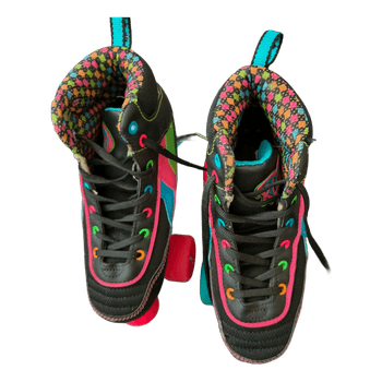 Black colorful roller skates