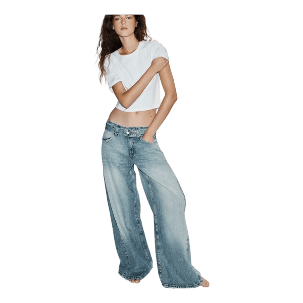 Udgået zara jeans Lyseblå wide leg jeans