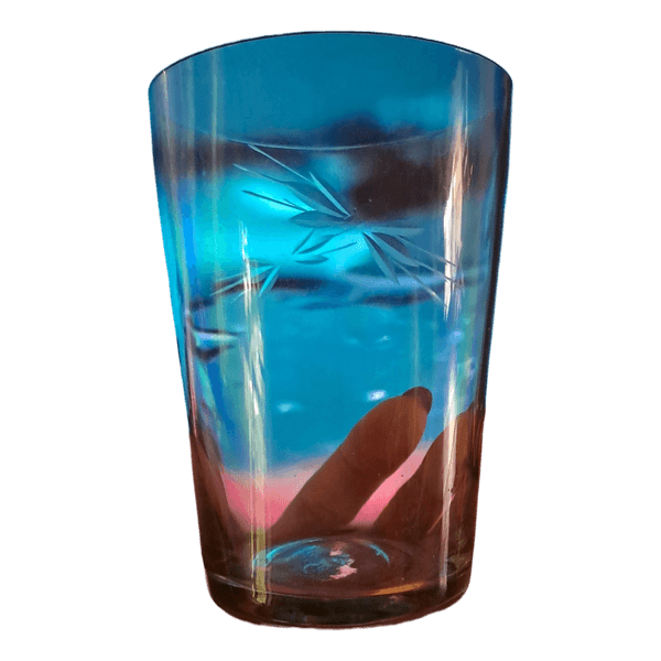 Glass with floral etching retro ussr vintage