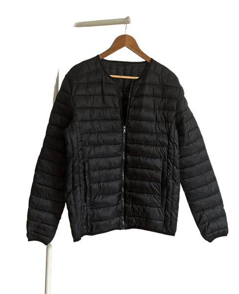 Black quilted jacket