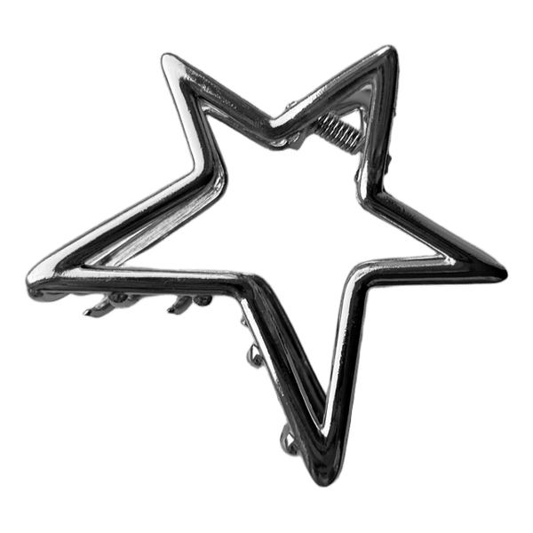 Silver star hair claw