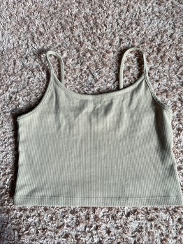 Beige ribbed tank top
