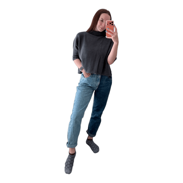 Mom fit džinsai