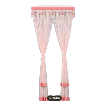 Vaaleanpunainen läpikuultava kukkakuvioitu oviverho / curtain