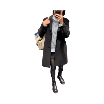 Villakangastakki Wool Black Classic Coat