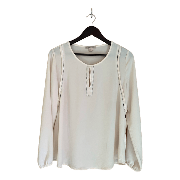 Cream long sleeve blouse