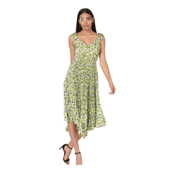 Guess green floral pleated dress