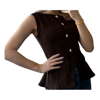 Brown peplum vest