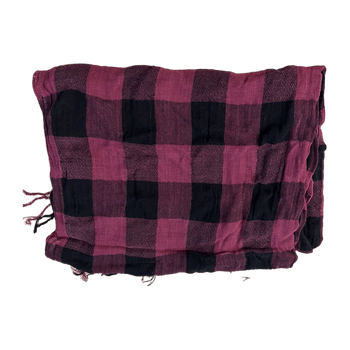 Pink and black checkered scarf
