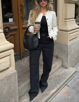 Black wide leg jeans