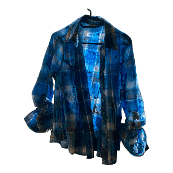 Blue plaid shirt
