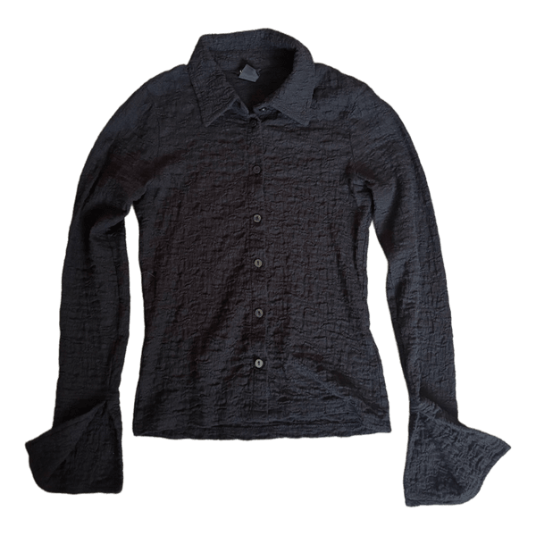 Black textured buttoned shirt