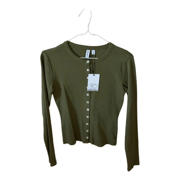 Green long-sleeved top