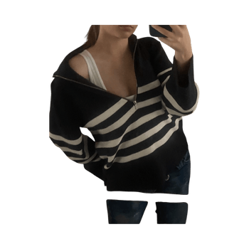 Raidallinen pooloneule vetoketjulla