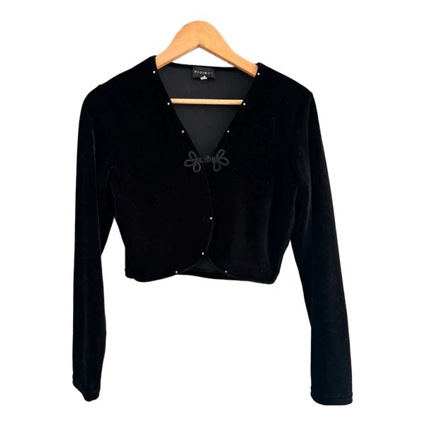 Black velvet cropped bolero jacket