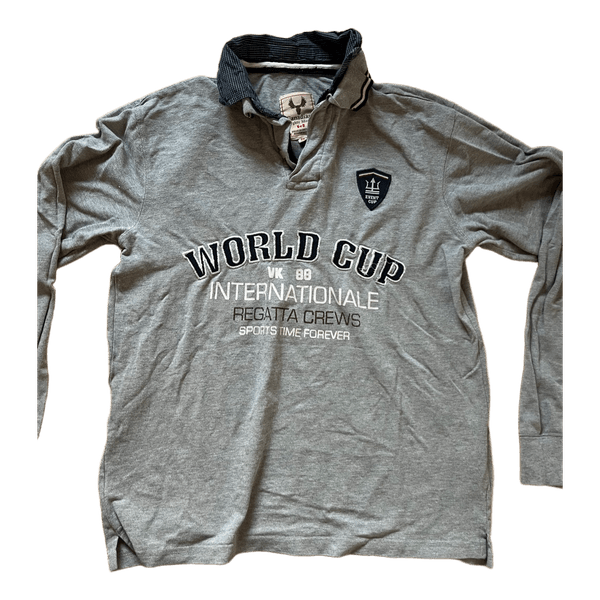 Grey long sleeve polo shirt