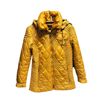 Yellow quilted puffer jacket
