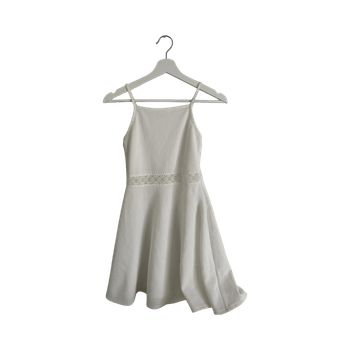 White textured skater dress