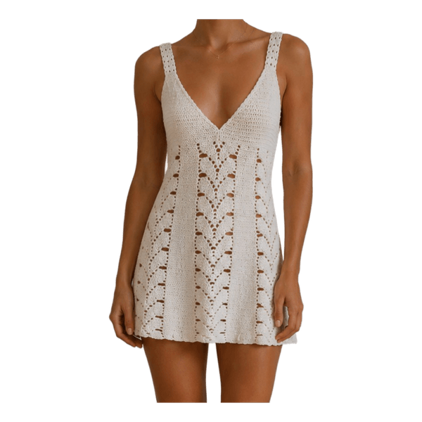 White crochet mini dress