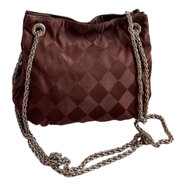 Desmo brown checkerboard shoulder bag
