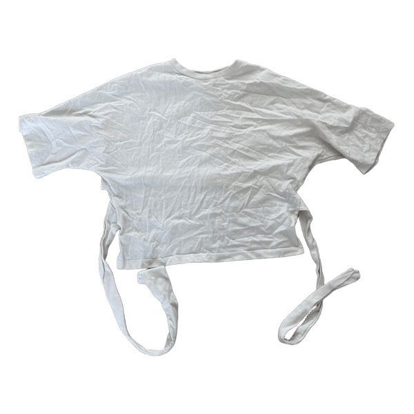 Hvid t-shirt med bindebånd