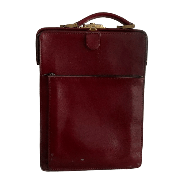 Rochas Paris Burgundy Bag with Gold Details