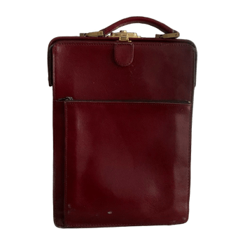 Rochas Paris Burgundy Bag with Gold Details