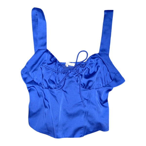 Blue satin strap top