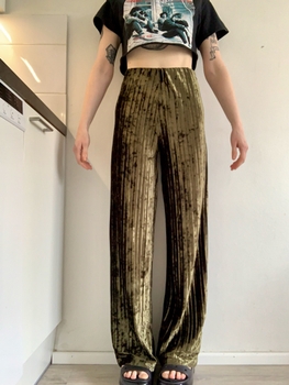Mango crushed velvet trousers