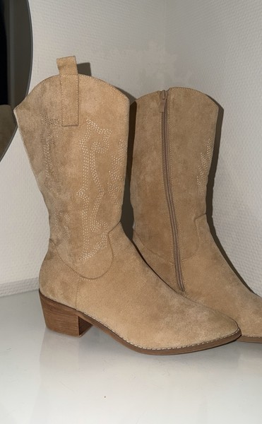Beige/Khaki cowboy støvler