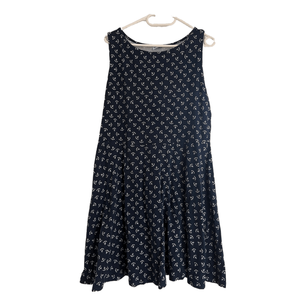 Navy blue anchor print dress