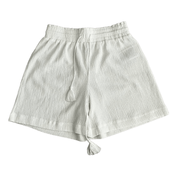 White textured shorts