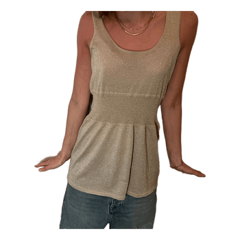 Beige kimaltava toppi