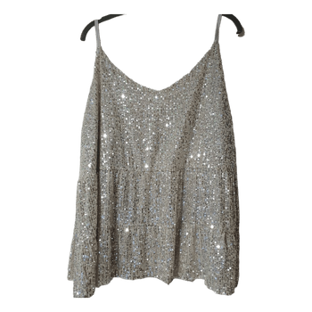 Silver sequin camisole top