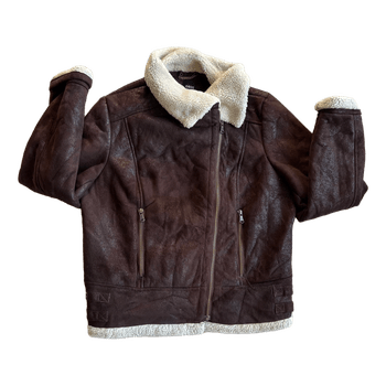 Brown faux shearling jacket